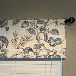 Faux Roman Shade Valance With Custom Sizing - Fabricut Arboretum Rain