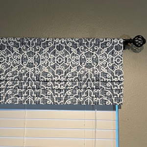 Faux Roman Shade Valance With Custom Sizing - Premier Prints Ramey Oxford