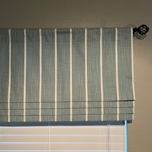 Faux Roman Shade Valance With Custom Sizing - Premier Prints Windridge Slub Canvas Waterbury