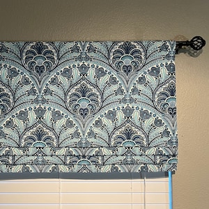 Faux Roman Shade Valance With Custom Sizing - Tommy Bahama Crescent Beach Riptide