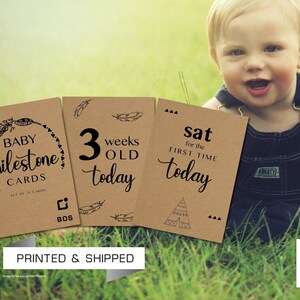 Baby Milestone cards | Photo Cards | Milestones | Kraft Milestone Cards | Boho | Unisex  | Gender Neutral