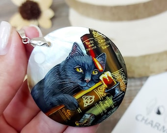 Broche Nacre FEDOSKINO – Paysage Russe Peint à La Main – Bijoux Femme