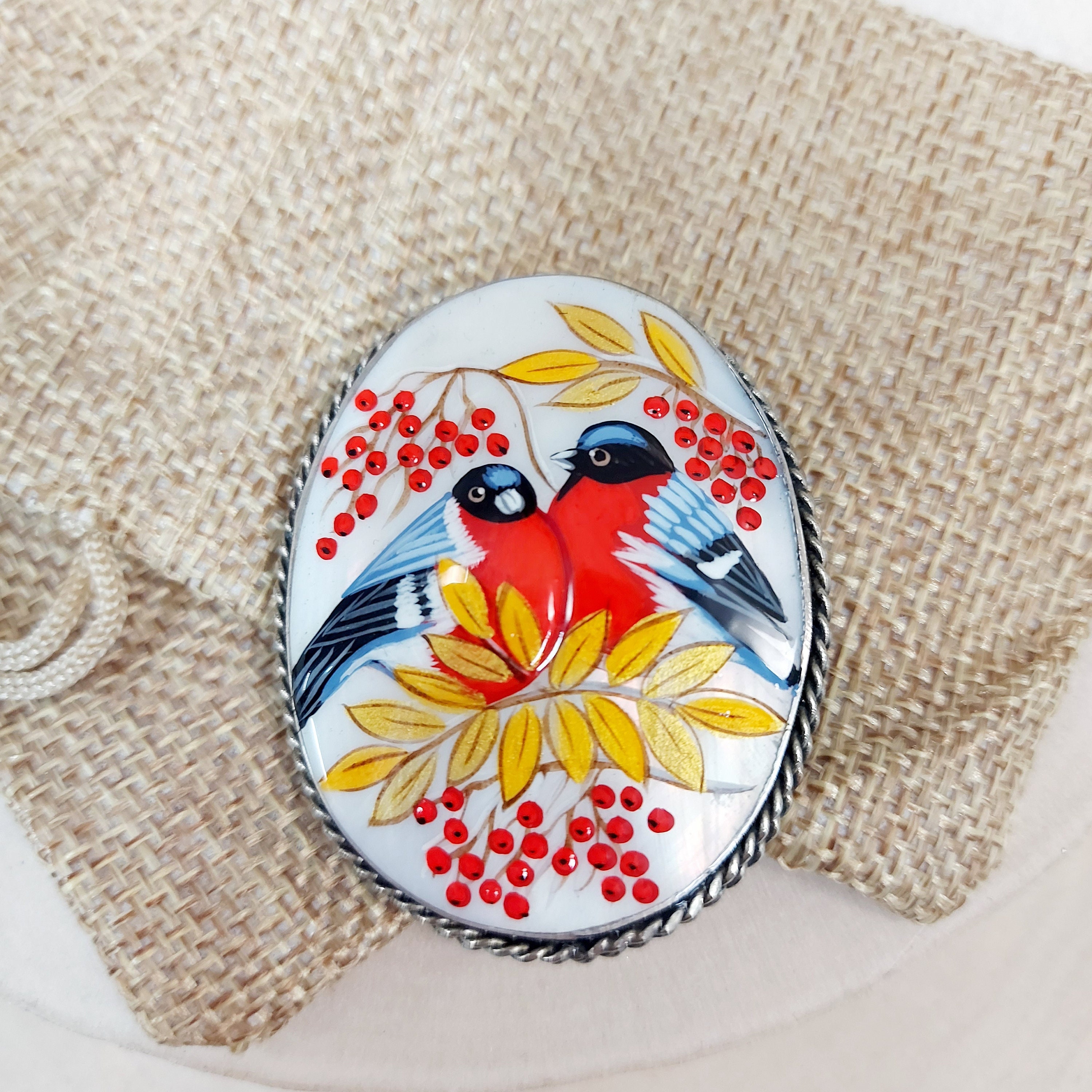 Broche Fleurs En Bois Peinte Main - Jostovo - Cadeau Femme Petit Prix