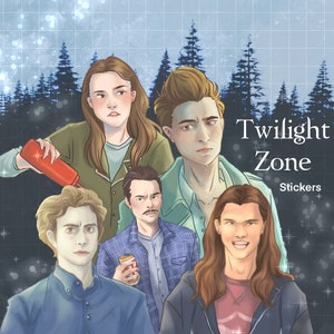 TWILIGHT ZONE stickers - fork - vampire - book - YA - fantasy - romance - bella - edward
