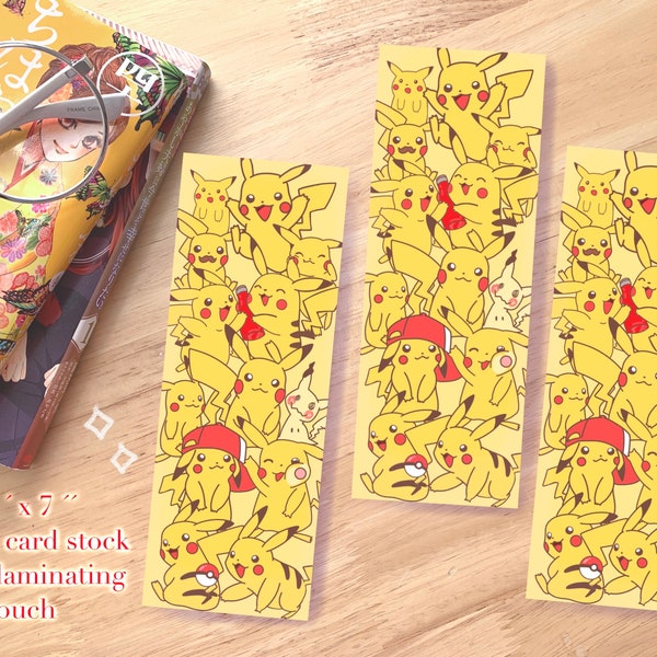 PIKACHU BOOKMARKS - poke - anime - manga - japan - reading - reader - stationery - book - school -  student - aesthetics - gift