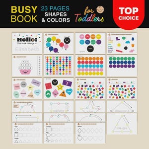 Colors and Shapes Busy Book for Toddlers | Montessori Printable Learning Binder | Quiet Time Activity