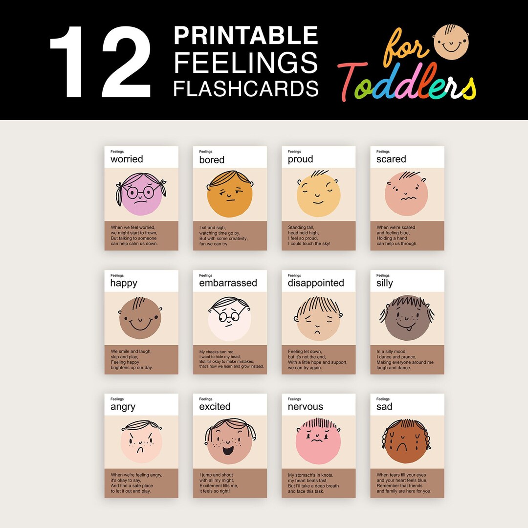 Toddler Emotions Flashcards, Zones of Regulation, Autism Toys, School