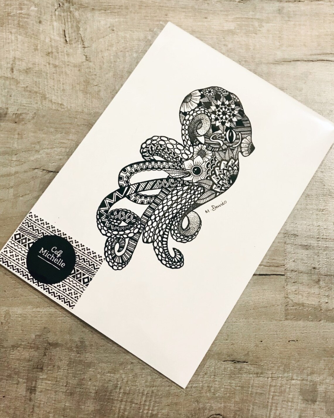 Zentangle Octopus Etsy