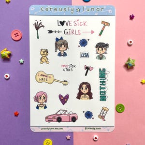 Blackpink Lovesick Girls Sticker Sheet | Jennie Jisoo Rosé Lisa Kpop Stickers | Blink Fandom Girl Group | Kawaii Cute Korean Stickers