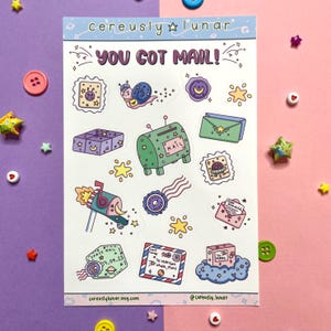 You Got Mail Sticker Sheets | Cute UFO Alien Stickers | ET Extraterrestrial Aesthetic Planner Stickers | Space Galaxy Bujo | Galaxy Mail