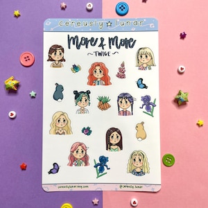 Twice More and More Stickers | Kpop Girl Group Sticker | Cute Korean Stickers | Jihyo Nayeon Sana Momo Mina Jeongyeon Dahyun Chaeyoung Tzuyu