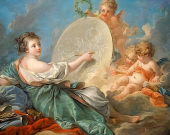 フランソワ・ブーシェ：「絵画の寓意」、1765年 - 美術館品質の