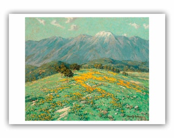 Granville Redmond : "Snow Capp Spring", 1927 - Museum Quality Giclee Print/Canvas - A4/A3/A2