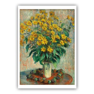 Claude Monet : &quot;Jerusalem Artichoke Flowers&quot;, 1880 - Museum Quality Giclee Print/Canvas - A4/A3/A2