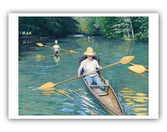 Gustave Caillebotte : ''Skiffs'', 1877 - Museum Quality Giclee Print/Canvas - A4/A3/A2