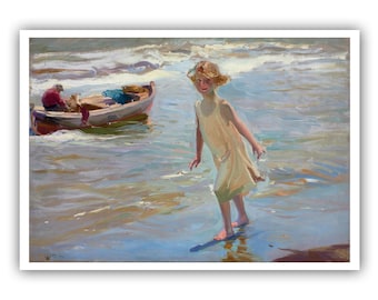 Joaquin Sorolla : "Children on the Beach, Valencia", 1916 - Museum Quality Giclee Print/Canvas - A4/A3/A2