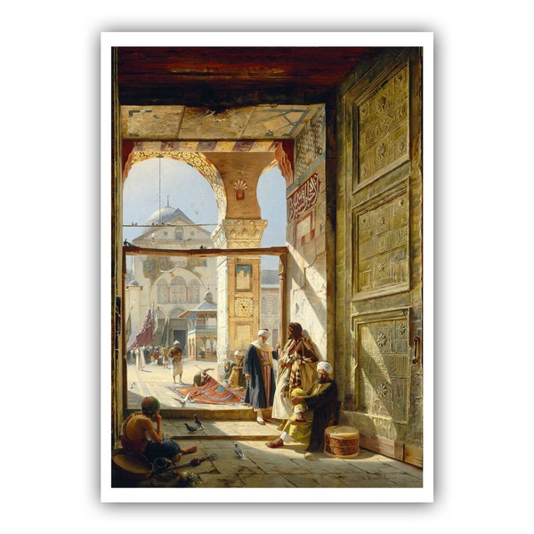 Gustav Bauernfeind : La porte de la Grande Mosquée des Omeyyades, Damas (1891) - Impression giclée de qualité musée