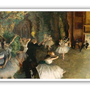 Edgar Degas : &quot;The Rehearsal of the Ballet Onstage&quot;, c. 1874 - Museum Quality Giclee Print/Canvas - A4/A3/A2