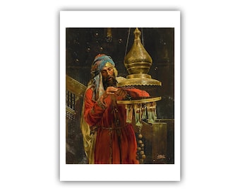 Antoni Fabres : Lighting the Lamp (1854-1938) - Museum Quality Giclee Print