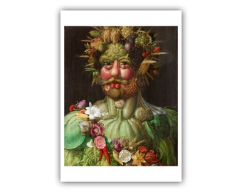 Giuseppe Arcimboldo : "Rudolf II of Habsburg as Vertumnus", 1590 - Museum Quality Giclee Print/Canvas - A4/A3/A2