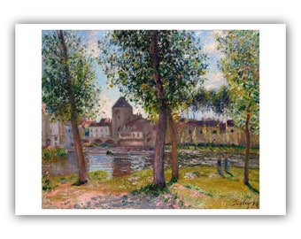 Alfred Sisley : "Poplars a Moret sur Loing, an August Afternoon", 1885 - Museum Quality Giclee Print/Canvas - A4/A3/A2