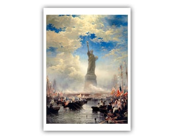 Edward Moran : "Commerce of Nations Rendering Homage to Liberty", 1876 - Museum Quality Giclee Print/Canvas - A5/A4/A3/A2