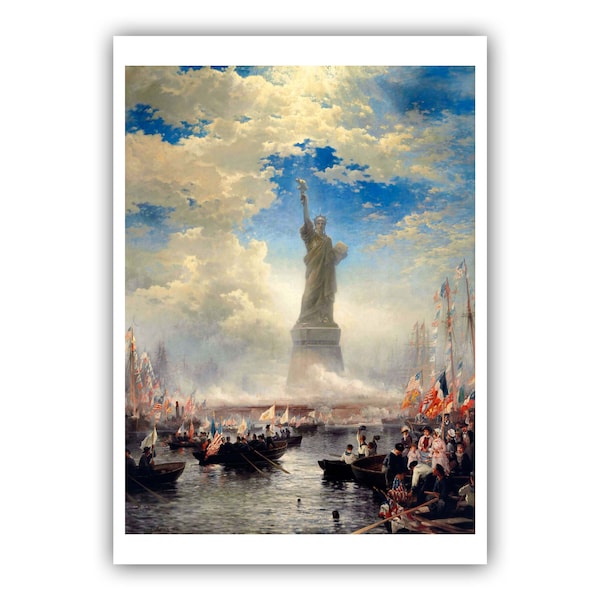 Edward Moran : "Commerce of Nations Rendering Homage to Liberty", 1876 - Museum Quality Giclee Print/Canvas - A5/A4/A3/A2