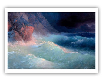 Ivan Aivazovsky : Storm On The Black Sea (1899) - Museum Quality Giclee Print / Canvas
