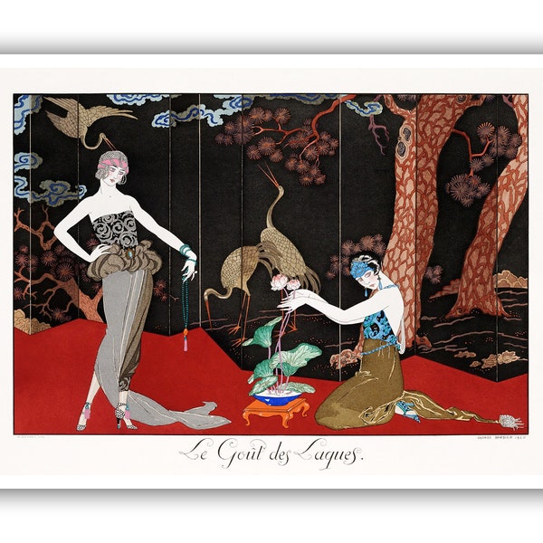 George Barbier : "Le Gout des Laques ", 1924 - Museum Quality Giclee Print/Canvas - A5/A4/A3/A2