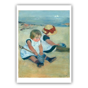 Mary Cassatt: "Niños jugando en la playa", 1884 - Impresión giclée/lienzo con calidad de museo - A4/A3/A2