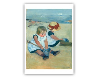 Mary Cassatt : &quot;Children Playing On The Beach&quot;, 1884 - Museum Quality Giclee Print/Canvas - A4/A3/A2