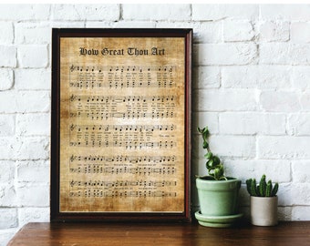 How Great Thou - Biblical Hymn - Printable Vintage Sheet Music - Instant Download