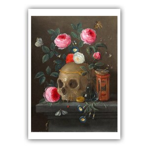Jan van Kessel : &quot;Vanitas Still Life&quot;, c. 1665-70 - Museum Quality Giclee Print/Canvas - A4/A3/A2