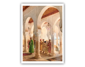 Georges Bretegnier : The Hour Of Prayer, Tangier (1892) - Museum Quality Giclee Print