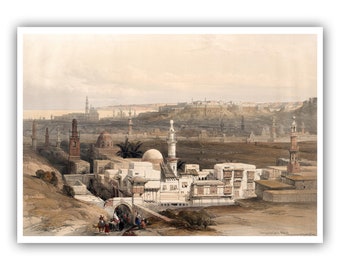 David Roberts : Cairo from the Gate of Citzenib, Looking Towards the Desert of Suez (1846-1849) - Museum Quality Giclee Print