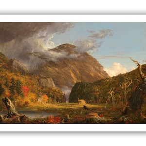 Thomas Cole: &quot;Blick auf den Gebirgspass der &quot;&quot;Notch of the White Mountains&quot;&quot;, 1839 - Museumsqualität Giclée-Druck/Leinwand - A4/A3/A2.&quot;