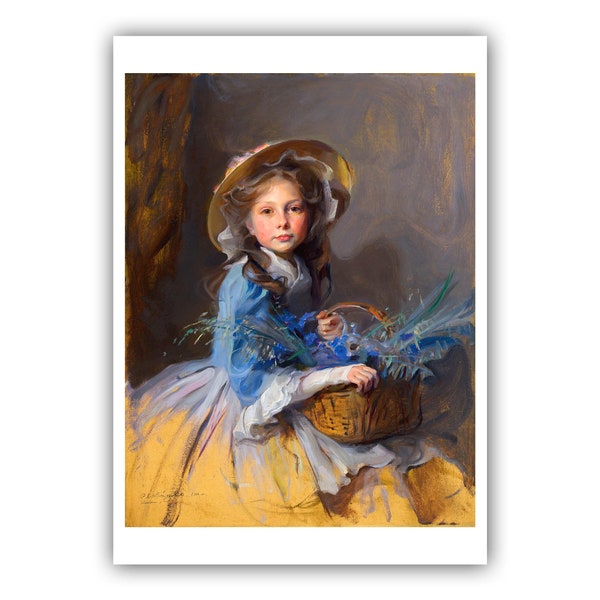 Philip Alexius de Laszlo : « Mrs Adrian van Montagu, née Anne Mabel Olivia Trouton », 1910 - Museum Quality Giclee Print/Canvas - A4/A3/A2