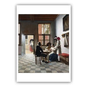 Pieter de Hooch: "Giocatori di carte in una stanza illuminata dal sole", 1658 - Stampa giclée di qualità museale/tela - A4/A3/A2