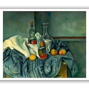 Paul Cezanne : &quot;Still Life with Peppermint Bottle&quot;, 1890-94 - Museum Quality Giclee Print/Canvas - A4/A3/A2