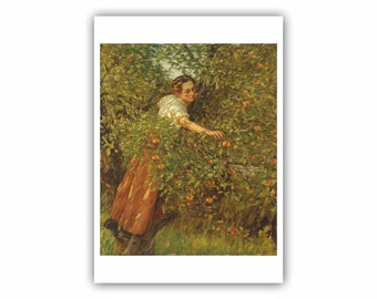 Henry Herbert La Thangue : "Sussex Apples", 1882 - Museum Quality Giclee Print/Canvas - A4/A3/A2