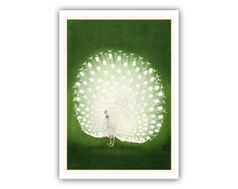 Ohara Koson : "Peacock", 1925-1936 - Museum Quality Giclee Print/Canvas - A5/A4/A3/A2 - Framed/Unframed
