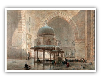 Frederick Goodall: El interior de la Mezquita del Sultán Hassan. El Cairo (1819-1908) - Impresión Giclée de calidad de museo