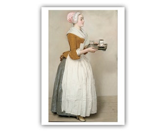 Jean-Etienne Liotard : &quot;The Chocolate Girl&quot;, c. 1743 - Museum Quality Giclee Print/Canvas - A4/A3/A2
