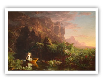 Thomas Cole : "The Voyage of Life - Childhood", 1842 - Museum Quality Giclee Print/Canvas - A4/A3/A2