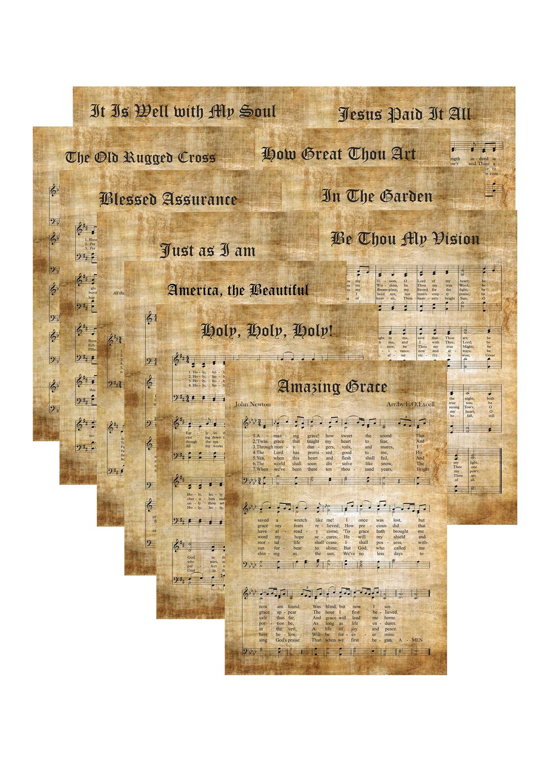 Set of 11 Vintage Christian Hymn - Antique Hymn - Printable Vintage ...