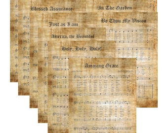 Set of 11 Vintage Christian Hymn - Antique Hymn - Printable Vintage Sheet Music - Instant Download