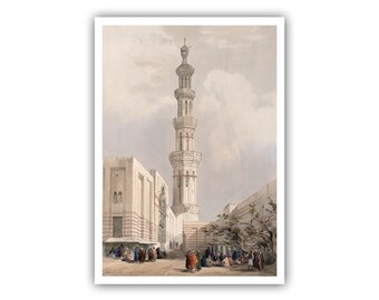 David Roberts: Minaret of the Principal Mosque in Siout. Upper Egypt  (1796-1864) - Museum Quality Giclee Print