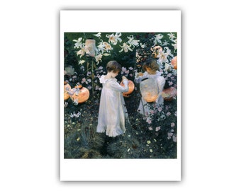 John Singer Sargent : "Carnation, Lily, Lily, Rose", 1885 - 1886 - Museum Quality Giclee Print/Canvas - A4/A3/A2