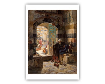Gustav Bauernfeind : Warden of the Mosque, Damascus (1891) - Museum Quality Giclee Print