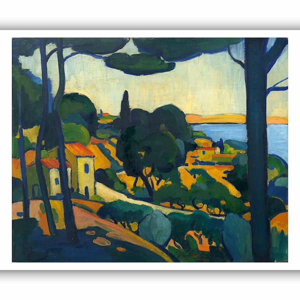 Andre Derain : "Landschaft bei Cassis", 1907 - Kunstdruck/Leinwand in Museumsqualität - A4/A3/A2